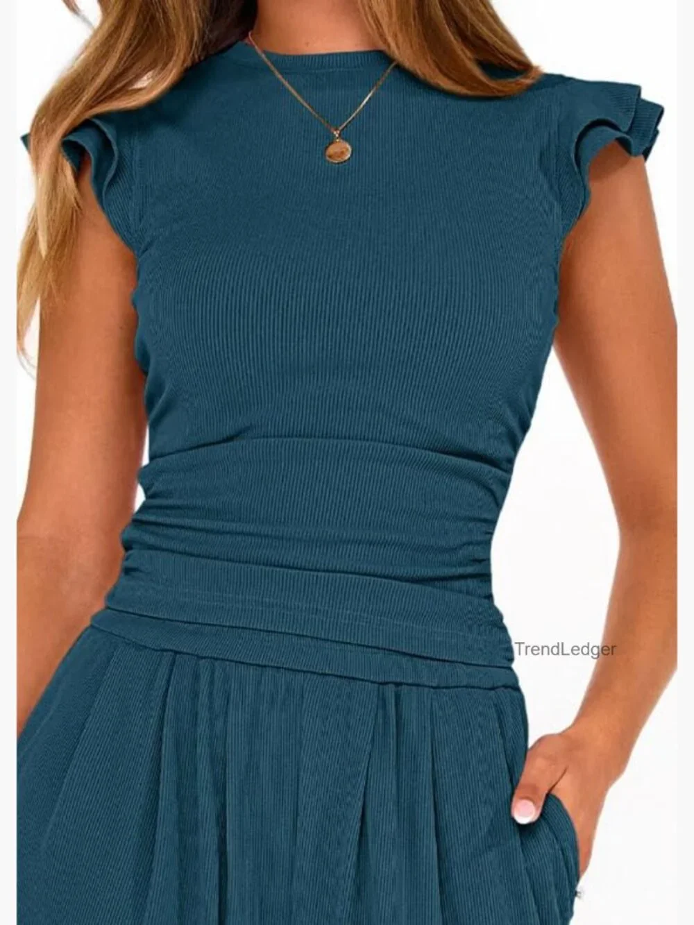 Cap Sleeve Crop Top & Wide Leg Pants Matching Set Summer Outfits